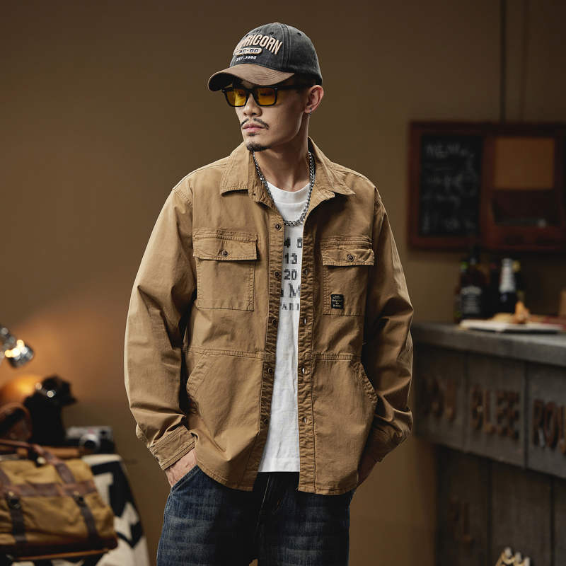 Quality Winter Clothing Brand - Мужская рубашка-карго с длинным рукавом, повседневные