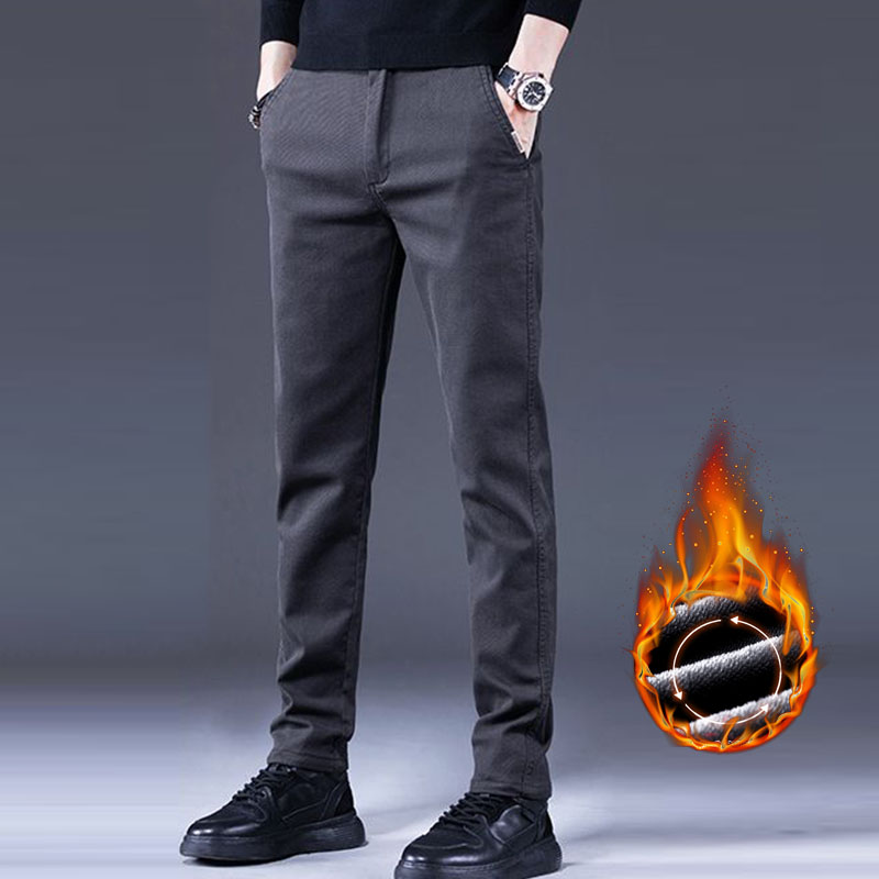 Quality Winter Clothing Brand - Бархатные теплые мужские деловые повседневные брюки,